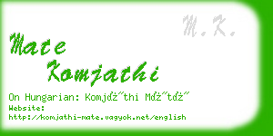 mate komjathi business card